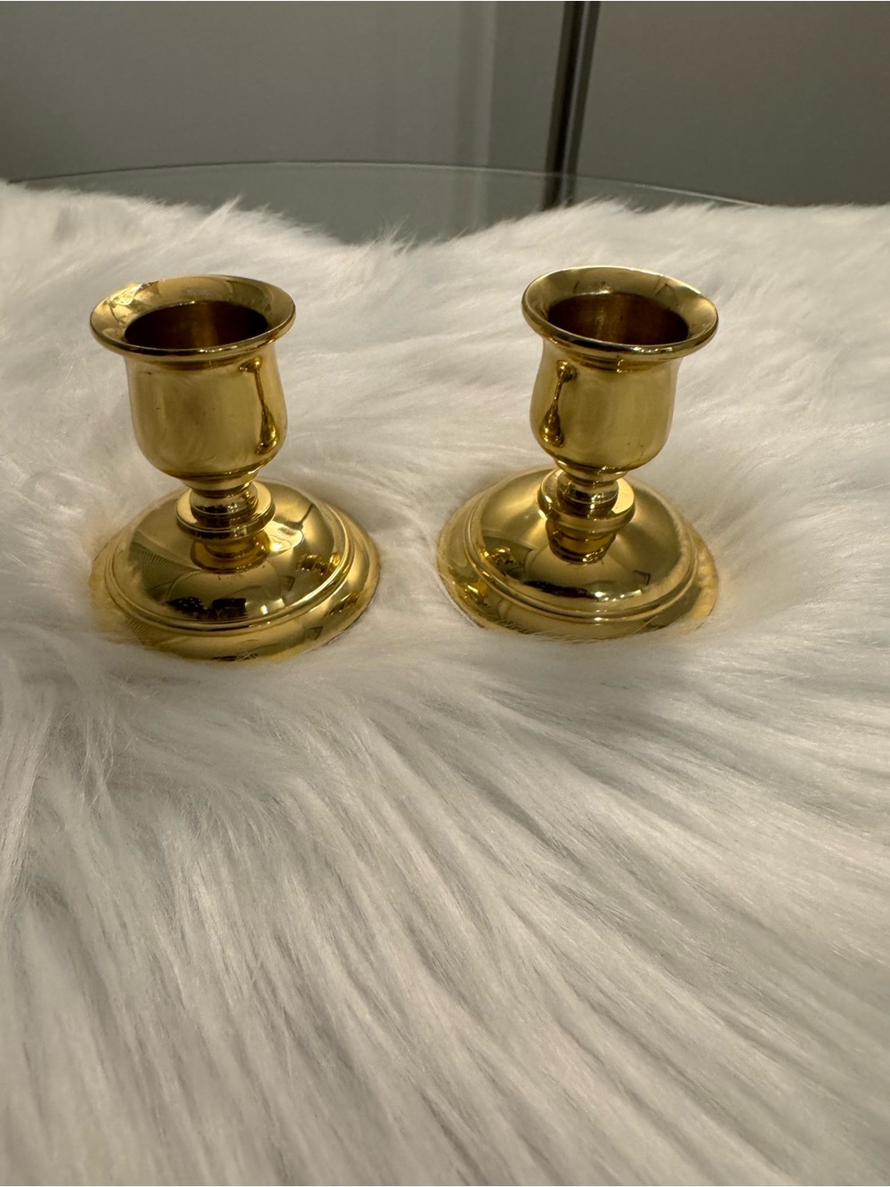 Vintage PartyLite Brass Candle Holders - Gold Pair